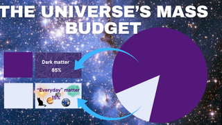 In this diagram, it is shown that 85% of the universe is dark matter and 15% is everyday matter.